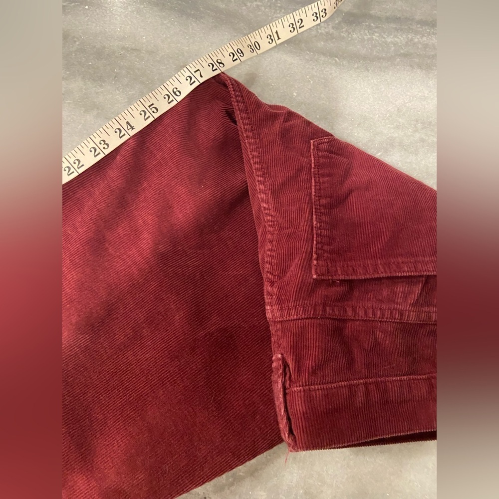 J. Crew Size 10 Burgundy Cotton Stretch Zip Up Straight Leg Corduroy Pants - Picture 10 of 10